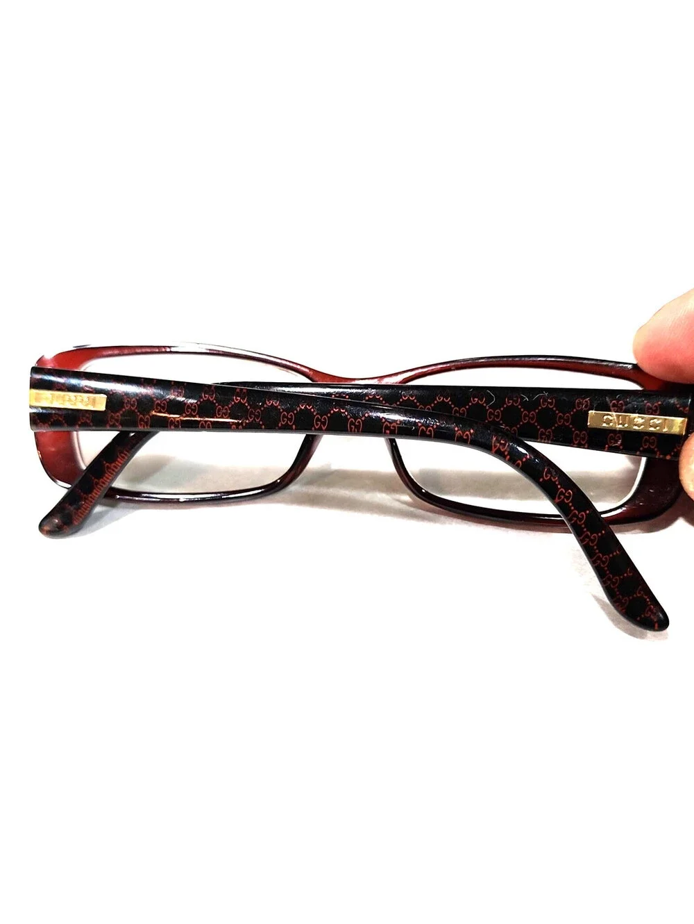 Gucci GG3568 WH13 Large sz Red Rectangle Eyeglasses 53-14 140 Italy Read